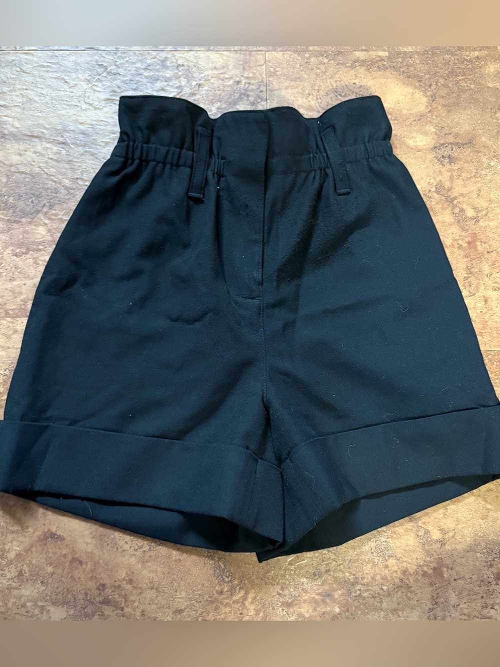Sunday Best Black High-Waist Paperbag Shorts